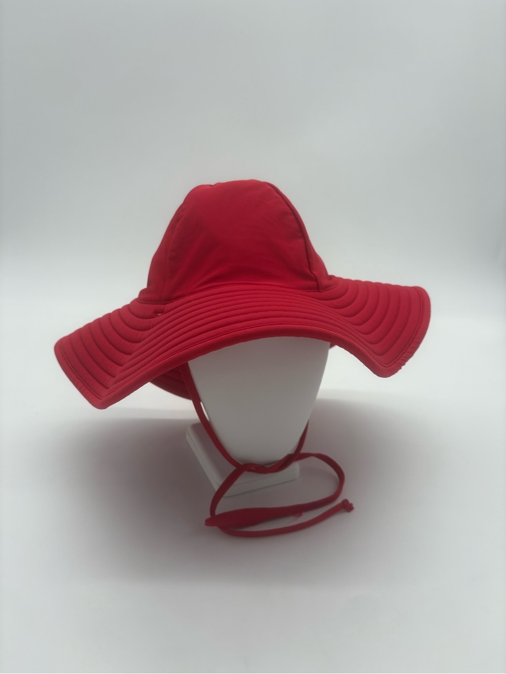 RuffleButts Girls Red Wide Brim Sun Hat Size 6-10